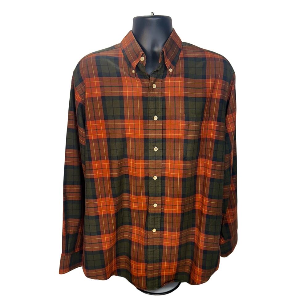 Viyella Plaid Button Down Shirt Large Tartan Heritage Evermore Natural Workwear